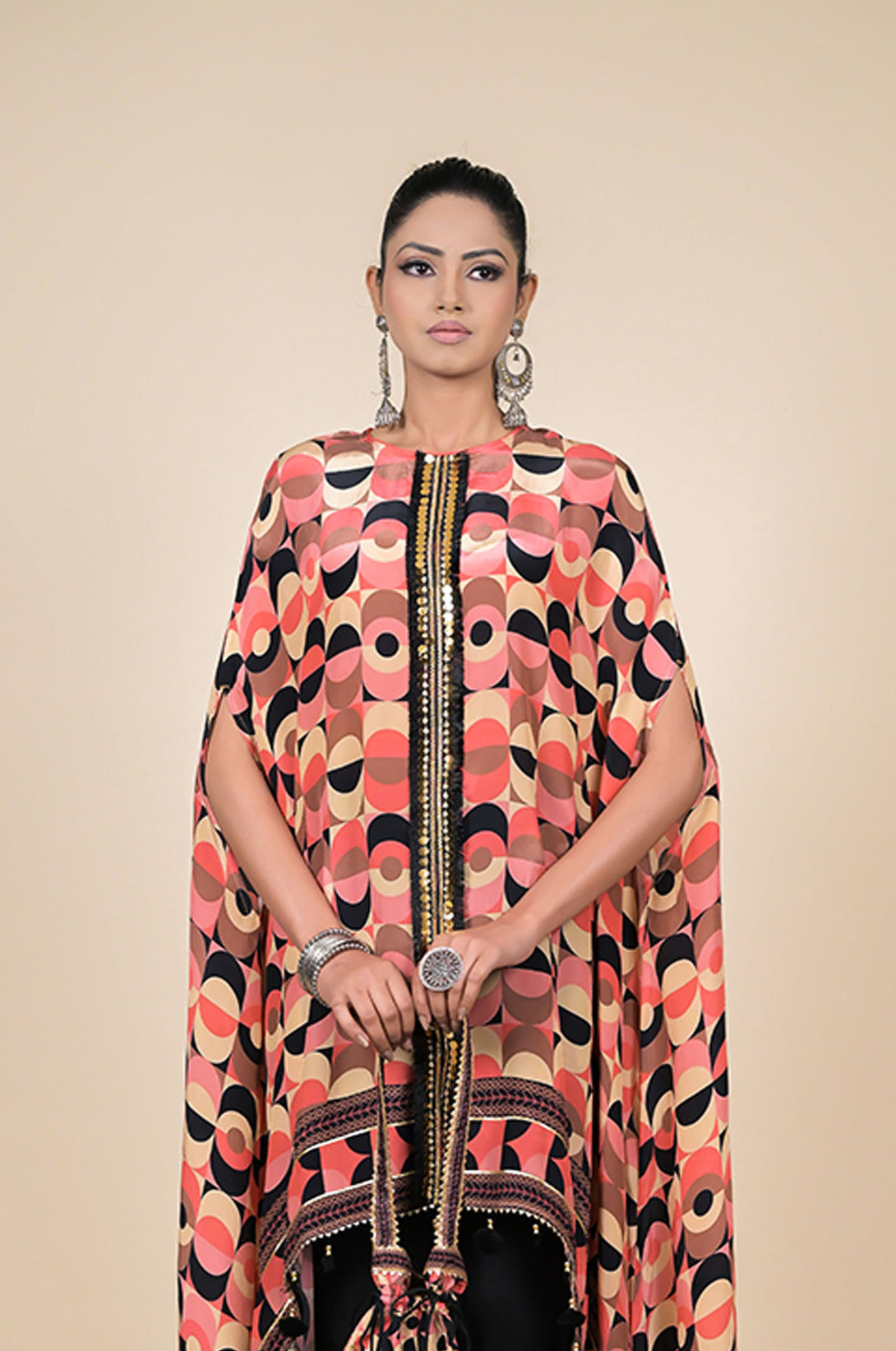 Abstract Color Print Kaftan