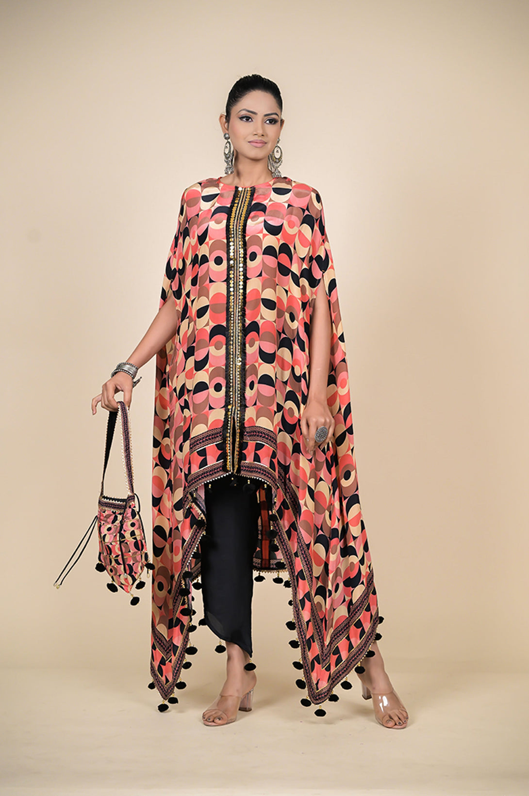 Abstract Color Print Kaftan