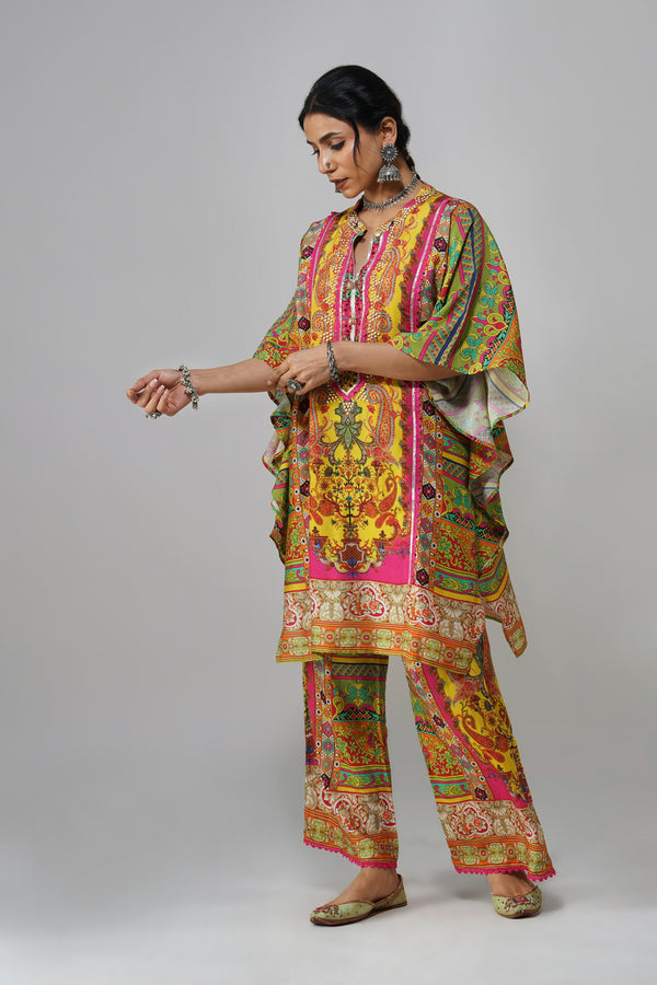 Vibrant Boho Luxe Kaftan Set – Bold, Chic & Effortless