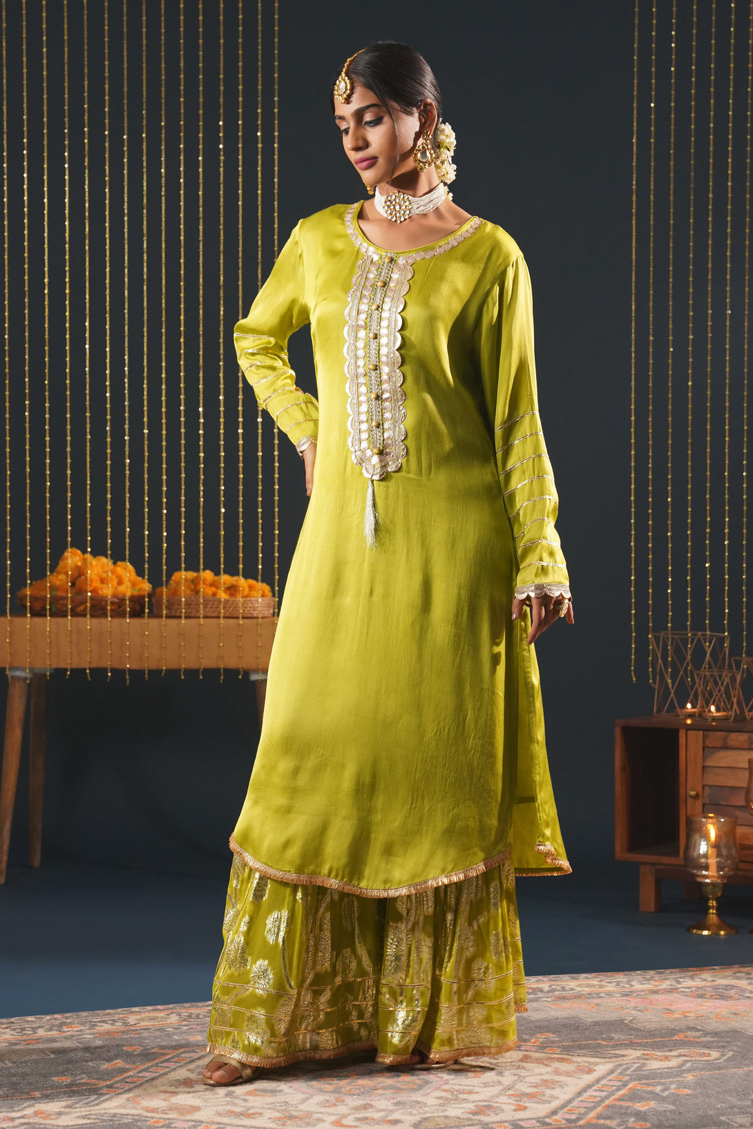 Pista Green Crepe Suit