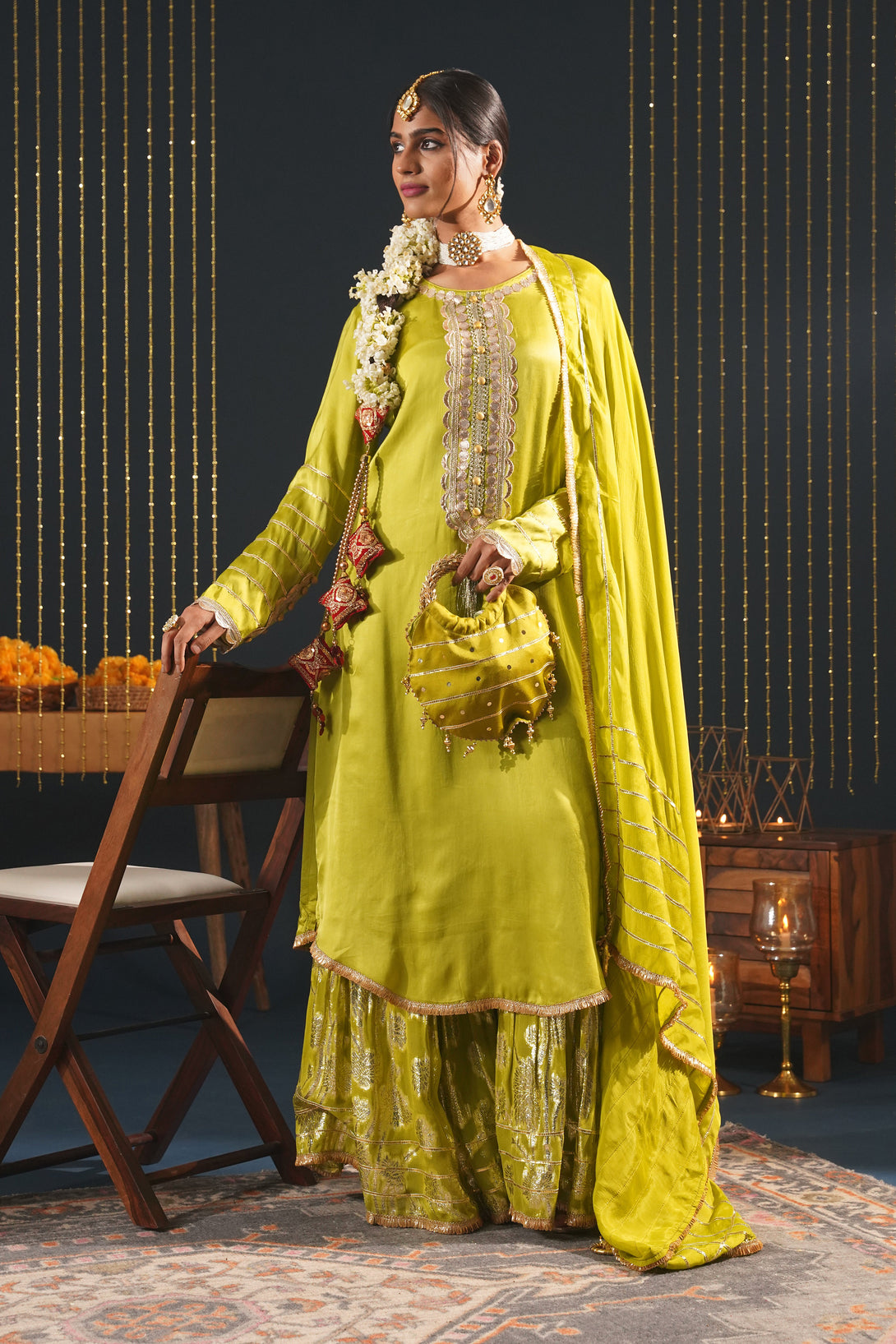 Pista Green Crepe Suit
