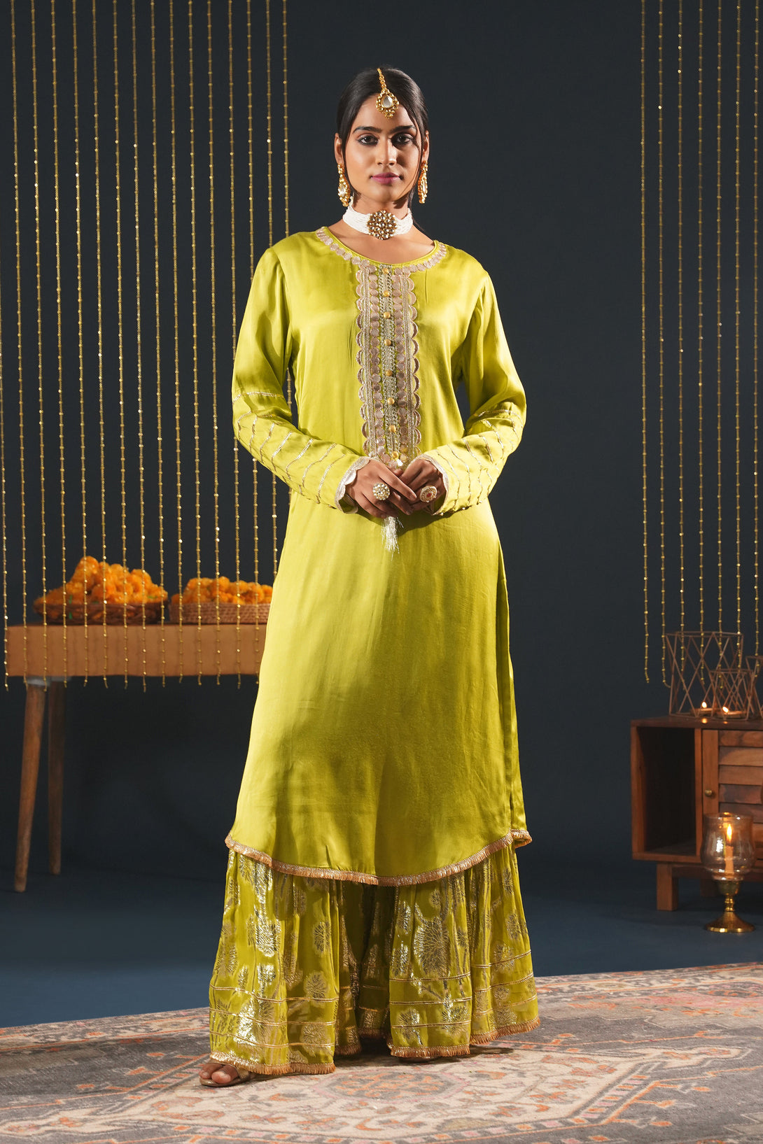 Pista Green Crepe Suit