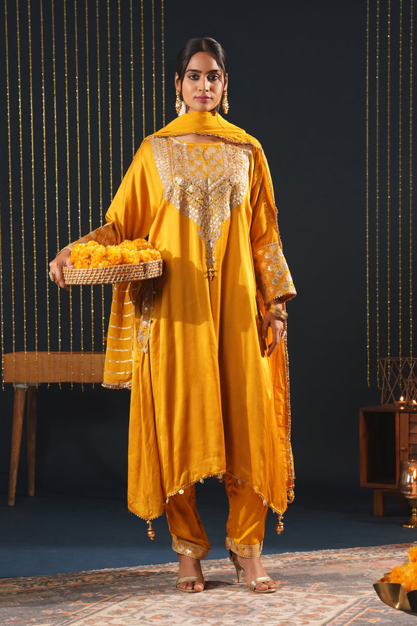 Luxurious Mustard Choga Suit