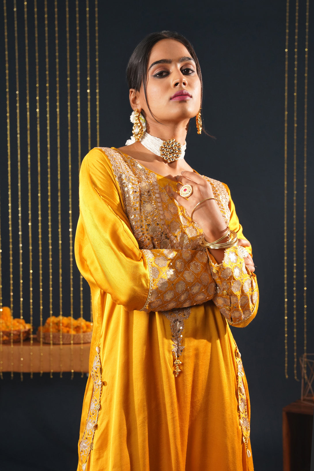 Luxurious Mustard Choga Suit