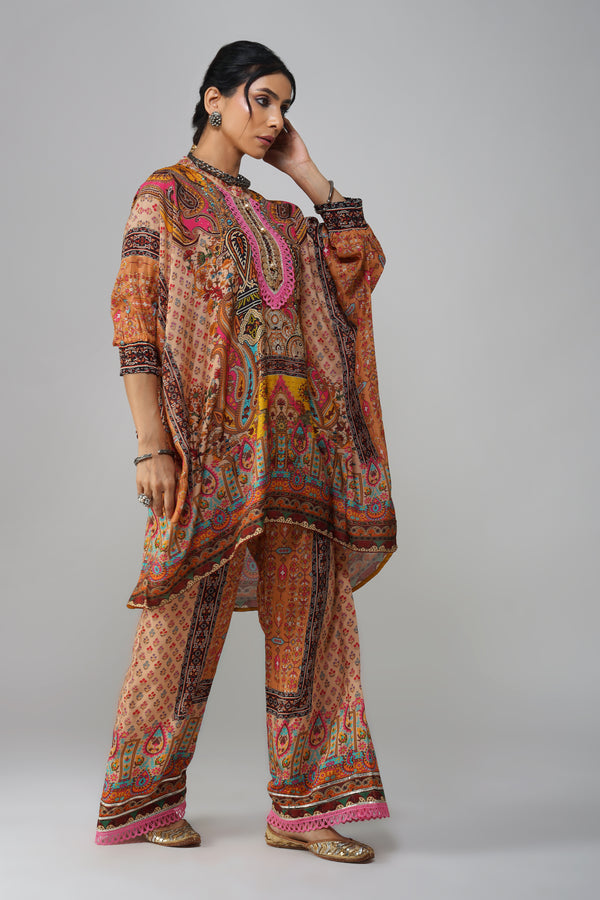 Bohemian Luxe Printed Kaftan Set – Timeless Elegance