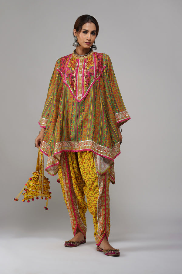 Boho Chic Angrakha Tunic Set – A Fusion of Tradition & Modernity