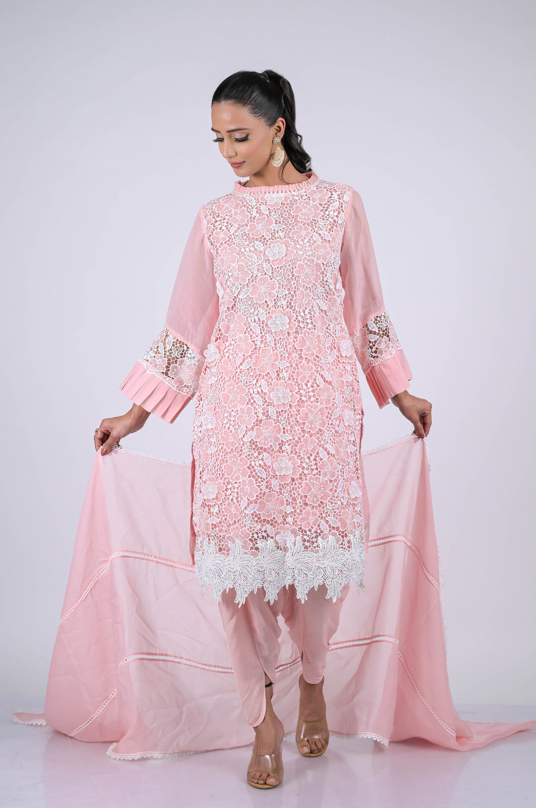 Blossom Pink Dhoti Suit