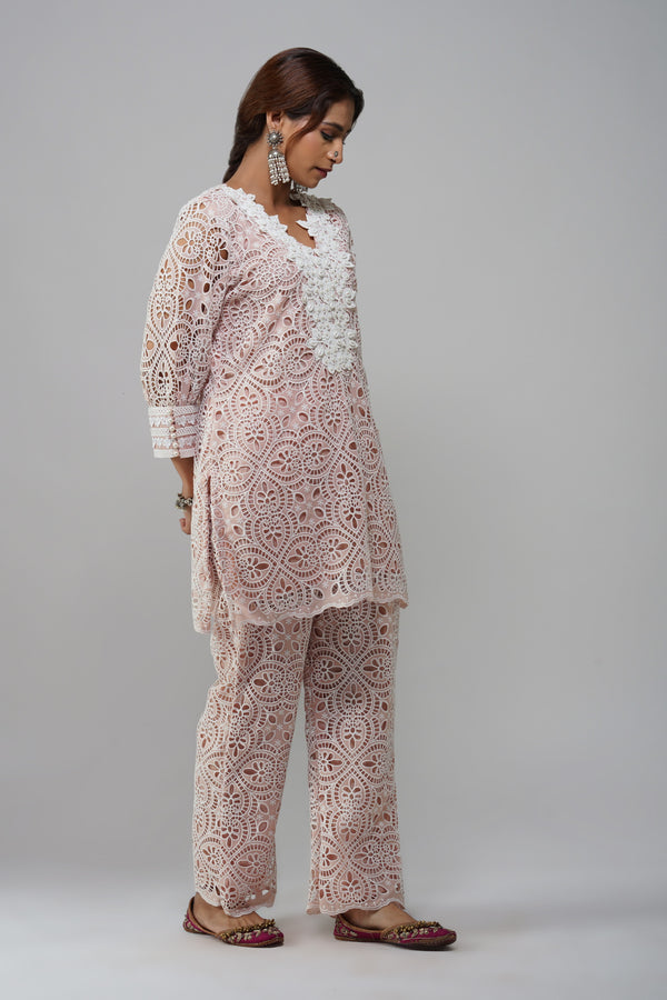 Blush Lace 2-Piece Suit – Elegant, Feminine & Timeless