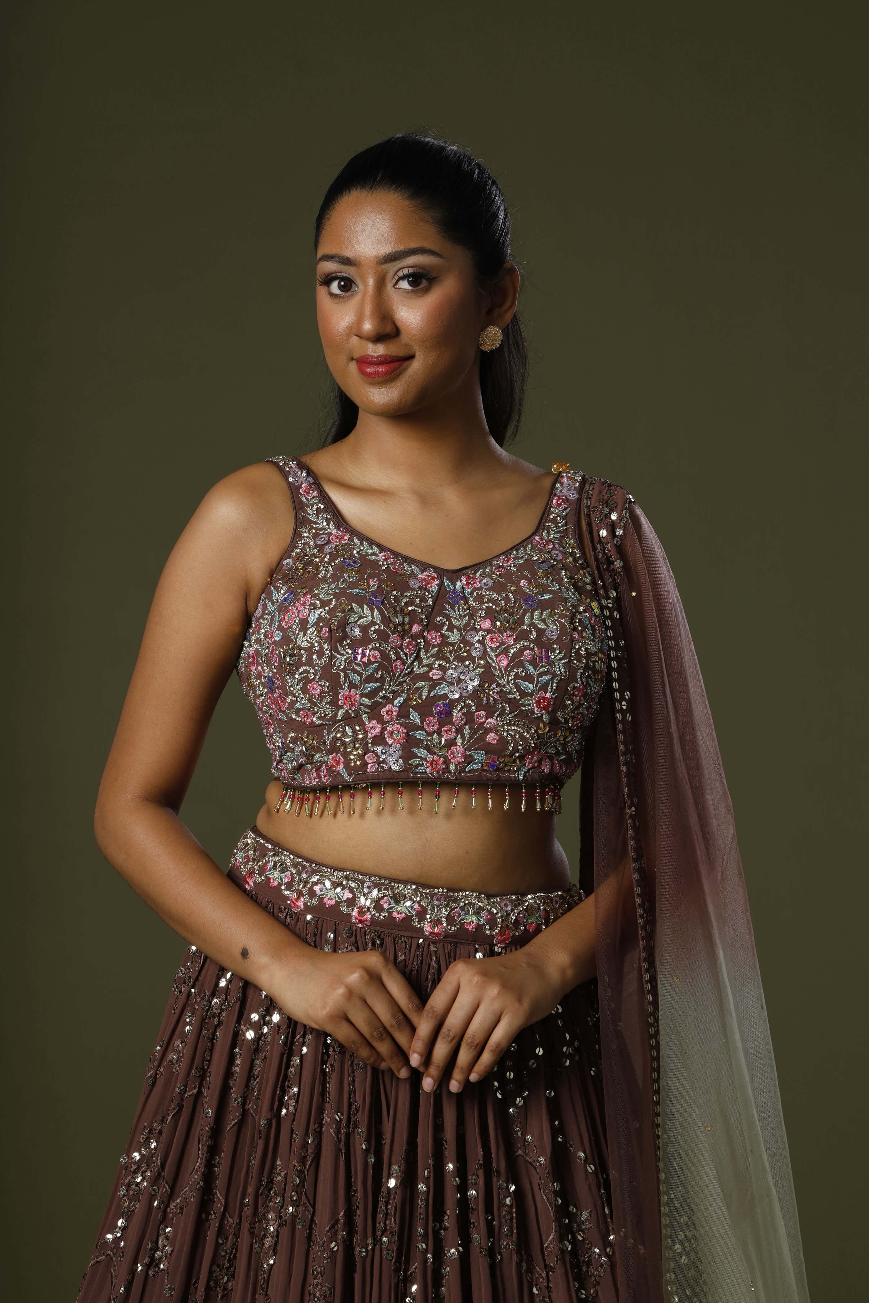 Georgette Frill Lehenga – FashionVibes