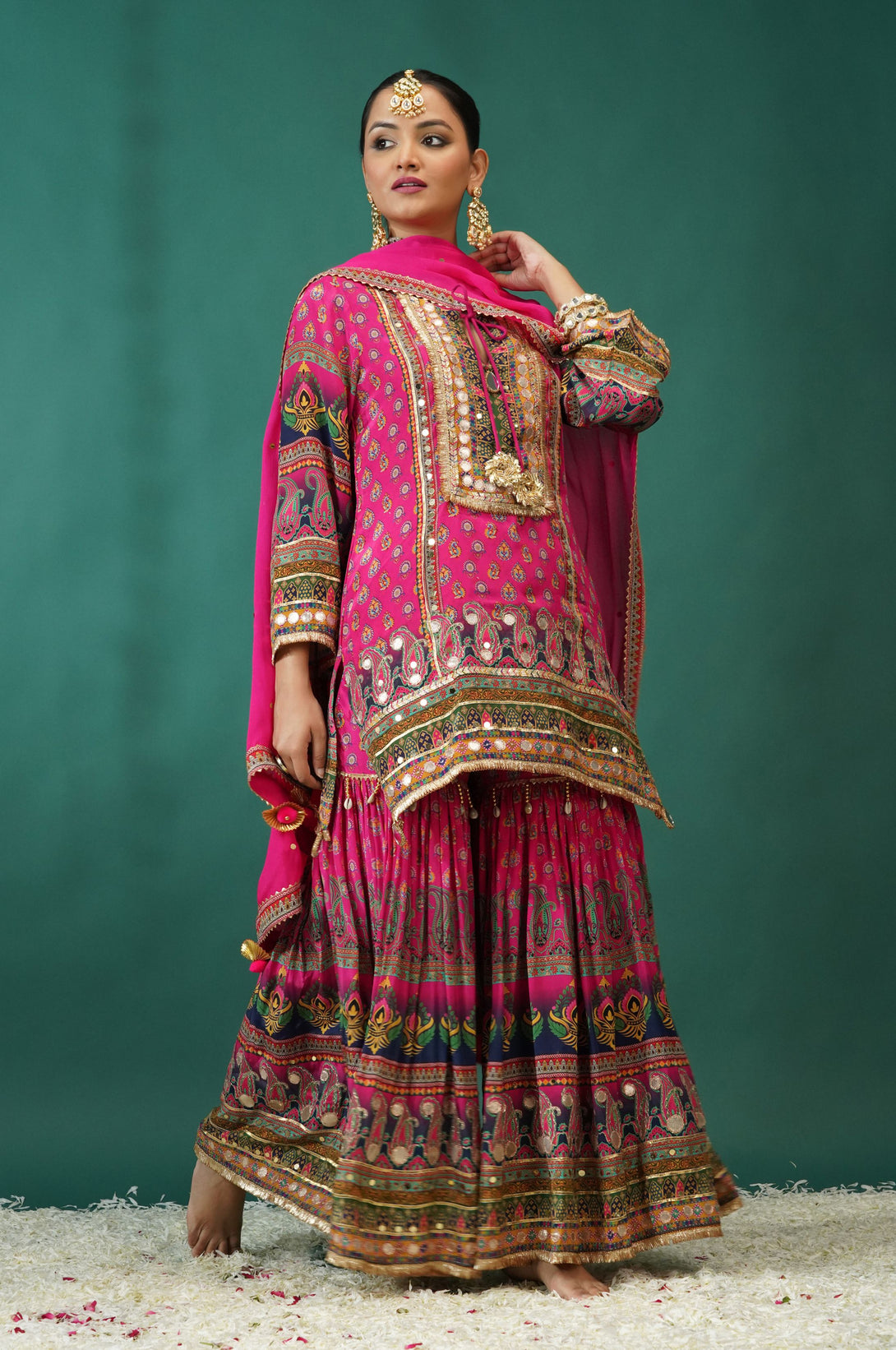 Baby Pink Sharara Suit Festive Ensemble